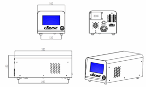 Kích thước bộ điều khiển của máy sấy UV (330x160x130）