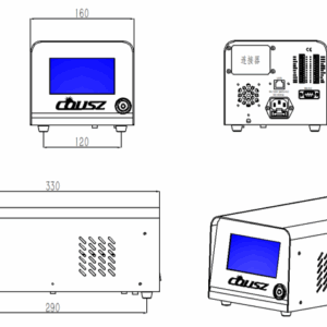 Kích thước bộ điều khiển của máy sấy UV (330x160x130）