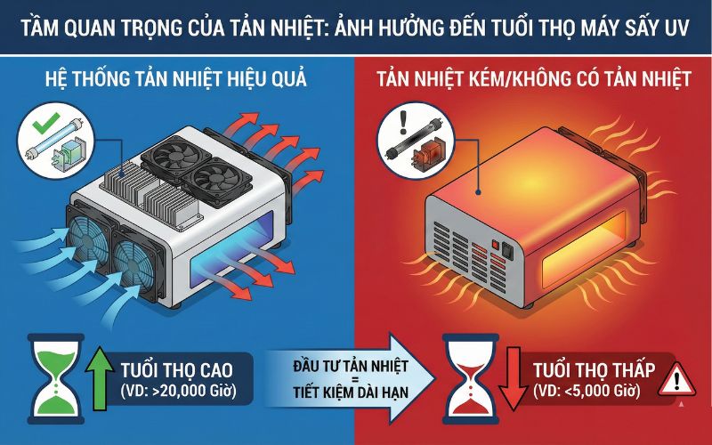 Tầm Quan Trọng Của Hệ Thống Tản Nhiệt Trong Máy Sấy Uv