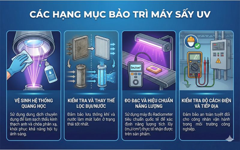 Các Hạng Mục Sửa Chữa Bảo Trì Máy Sấy Uv