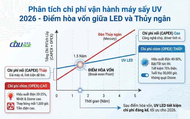 Phân Tích Chi Phí Vận Hành Máy Sấy Uv