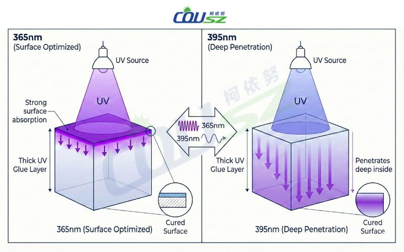 A Scientific Comparison Of Wavelength Penetration Depth In Photopolymerization.