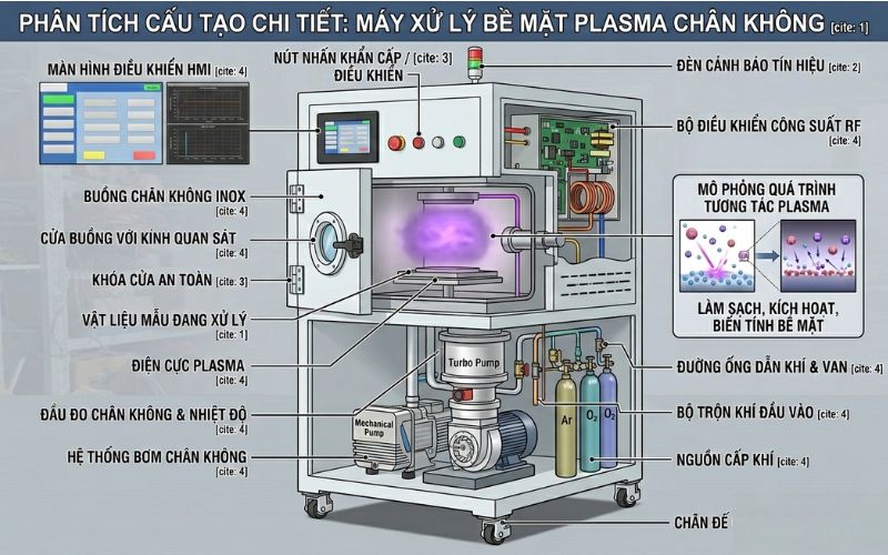 Cấu Tạo Máy Xử Lý Bề Mặt Plasma Chân Không
