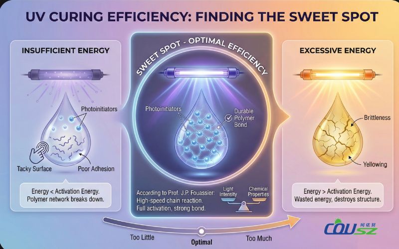 Graph Illustrating The Sweet Spot For Maximum Uv Curing Efficiency - Technical Specifications Of Uv Curing Systems