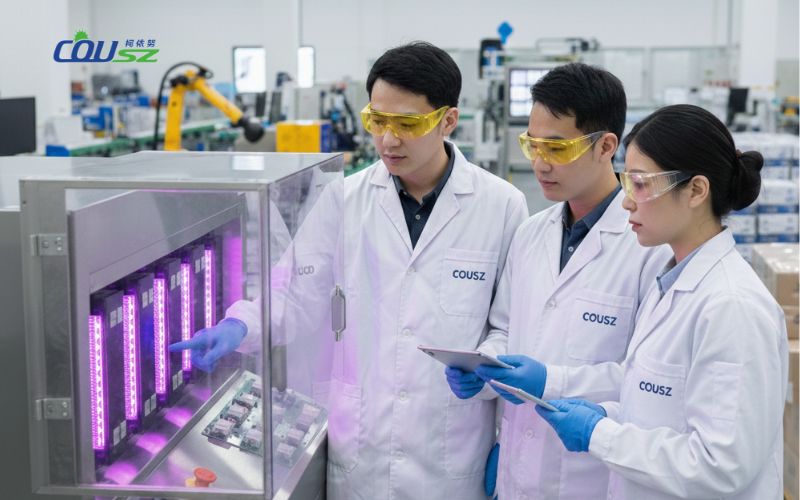 The Cousz Engineering Team Auditing An Industrial Uv Curing System.