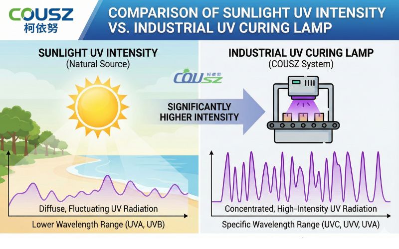 Comparing The Uv Intensity Of Natural Sunlight Versus Industrial Uv Curing Systems.