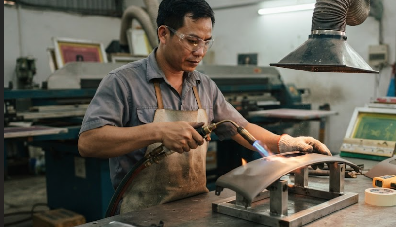 Dùng Flame (lửa) để Xử Lý Bề Mặt Nhựa để In ấn